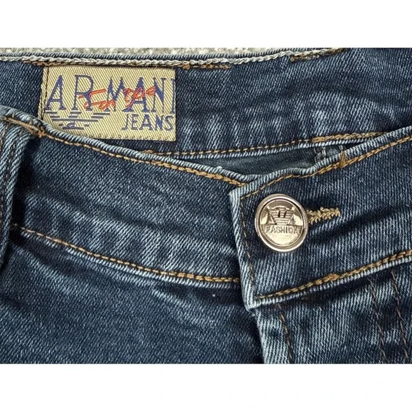 Armani Jeans Mens Jeans 33x28 Dark Wash Blue Straight Leg Designer Denim - Picture 11 of 16